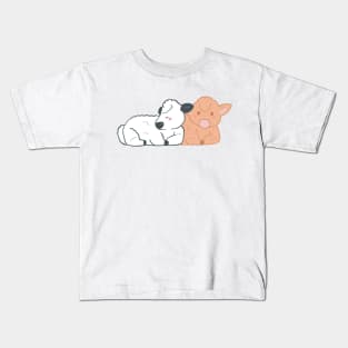 Adorable Fluffy Baby Highland Cows Drawing Kids T-Shirt